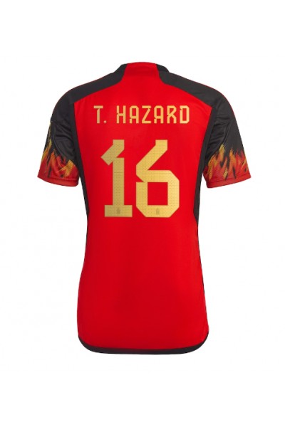Belgia Thorgan Hazard #16 Jalkapallovaatteet Kotipaita MM-kisat 2022 Lyhythihainen